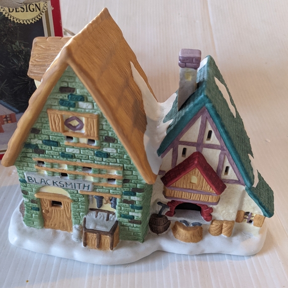 Dickens Village Collectibles Blacksmith Porcelain Lighted House Towne Series - Picture 3 of 15